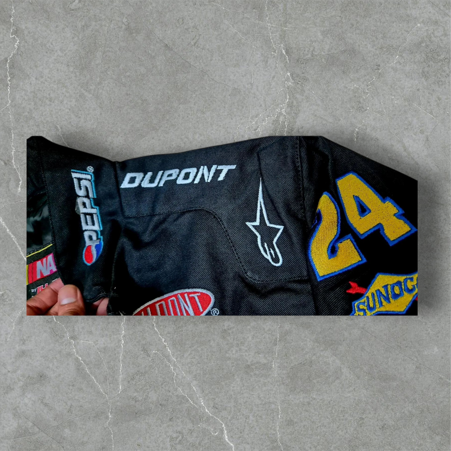 Vintage Nascar JH Design Pepsi Black Cotton Jacket