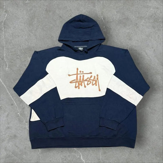Stüssy Vintage Reworked Embroidered Unisex Hoodie Size XL