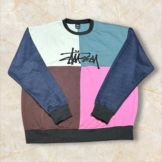 Stüssy Vintage Reworked Embroidered Unisex Sweatshirt Size XL