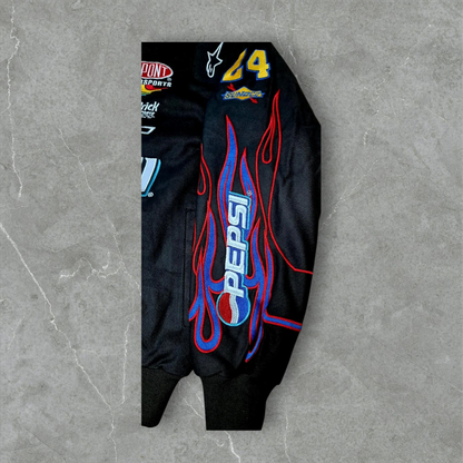Vintage Nascar JH Design Pepsi Black Cotton Jacket
