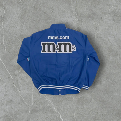 Vintage Nascar JH Design M&Ms Snap Black Cotton Jacket